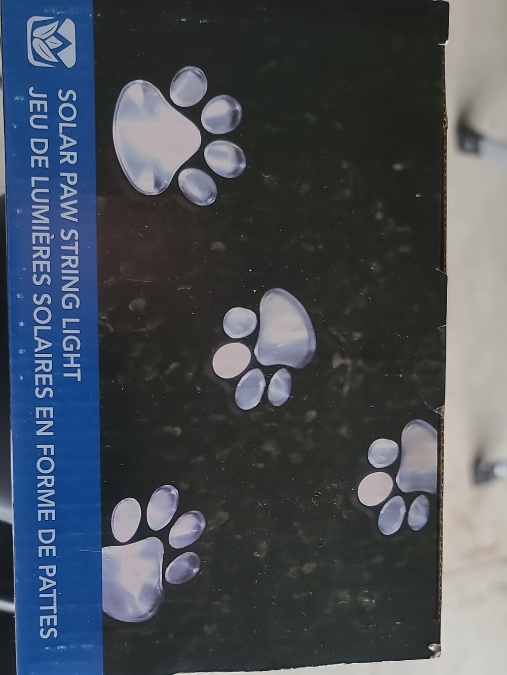 2 X Solar Paw String Lights - White Paw Print Decorative Lights for Outfoors